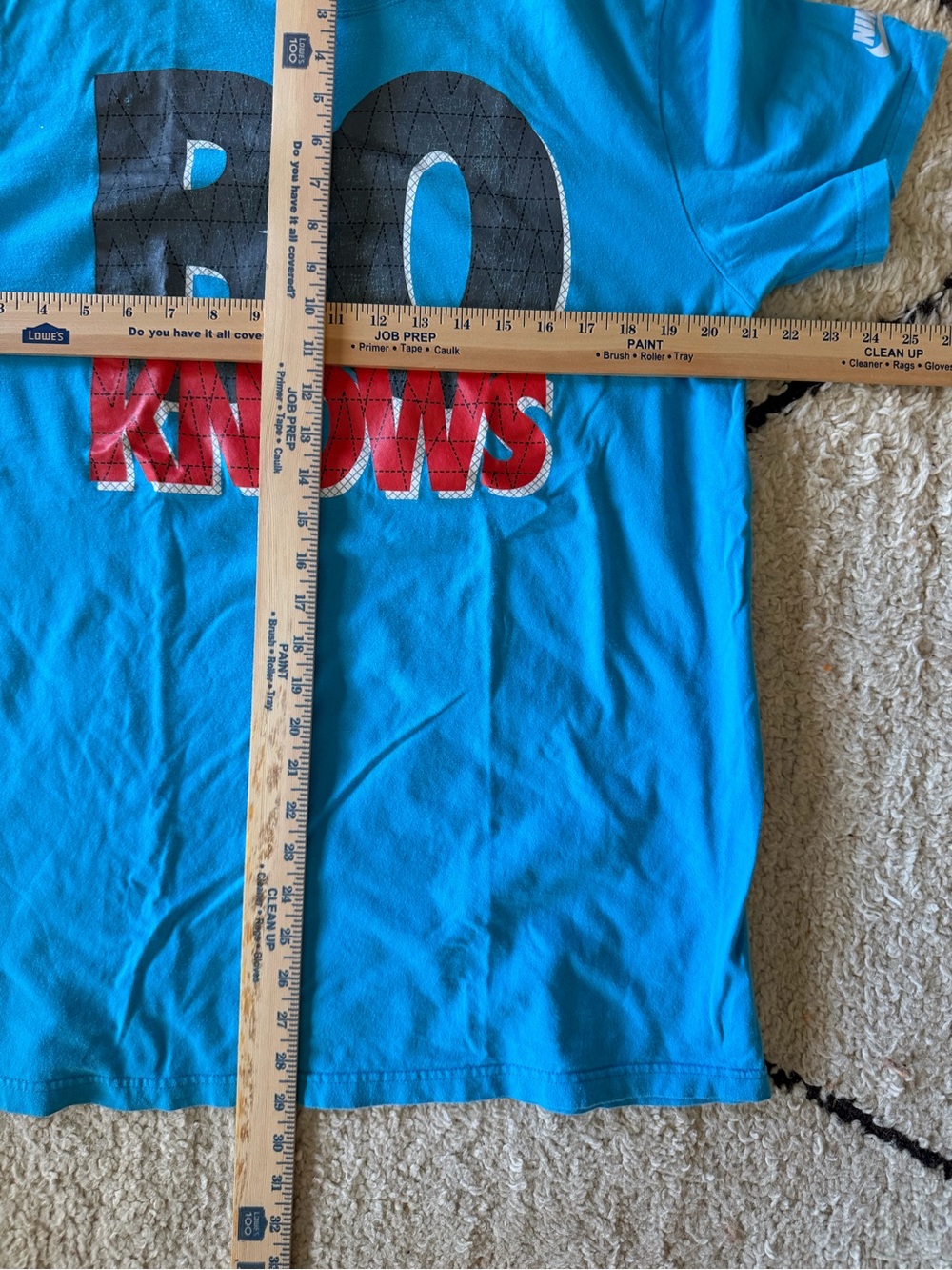 Vintage Nike XL BlueTee Bo Jackson Logo T-Shirt "BO KNOWS" - Picture 3 of 4